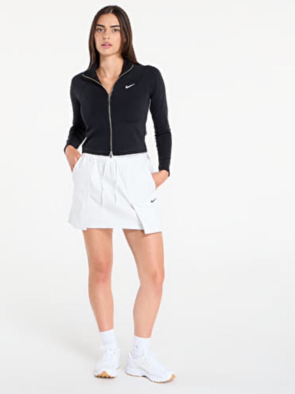 Nike White Drawstring Skort with Side Pocket